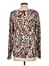 I.N. Studio Animal Print Brown Long Sleeve Top Size L - photo 2