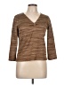 AK Anne Klein 100% Polyester Argyle Brown 3/4 Sleeve Top Size L - photo 1