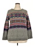 Chaps Print Gray Pullover Sweater Size 2X - photo 1