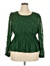 Torrid 100% Polyester Green Long Sleeve Blouse Size 2X Plus (2) - photo 1