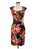 Connected Apparel 100% Polyester Tropical Orange Cocktail Dress Size 8 - photo 1