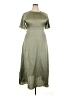 JJ's House 100% Polyester Solid Green Casual Dress Size XXL - photo 1