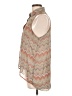 Ambiance Apparel 100% Polyester Chevron-herringbone Tan Sleeveless Blouse Size L - photo 5