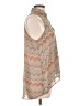 Ambiance Apparel 100% Polyester Chevron-herringbone Tan Sleeveless Blouse Size L - photo 4