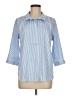 Chico's Stripes Blue 3/4 Sleeve Button-Down Shirt Size Med (1) - photo 1