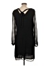 MSK 100% Polyester Solid Black Casual Dress Size L - photo 2