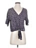 LUQ 100% Rayon Blue Short Sleeve Blouse Size S - photo 1