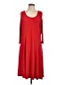Susan Graver Solid Red Casual Dress Size L - photo 1