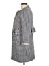 Zara 100% Viscose Houndstooth Gray Ivory Coat Size M - photo 5