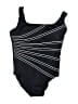 Longitude Stripes Black One Piece Swimsuit Size 10 - photo 1