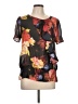 Ted Baker London 100% Polyester Floral Black Short Sleeve Blouse Size 10 (4) - photo 1