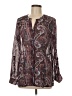 Valerie Stevens Paisley Burgundy Long Sleeve Blouse Size L - photo 1