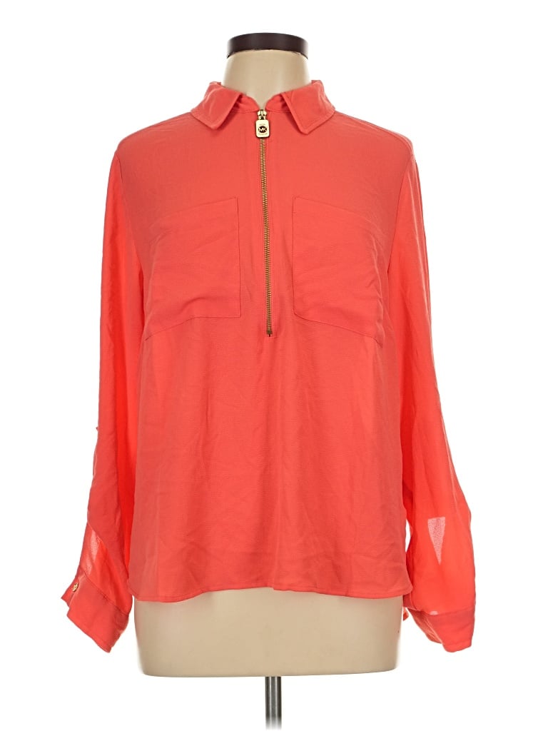 Pre-owned Michael Michael Kors Long Sleeve Blouse In Orange