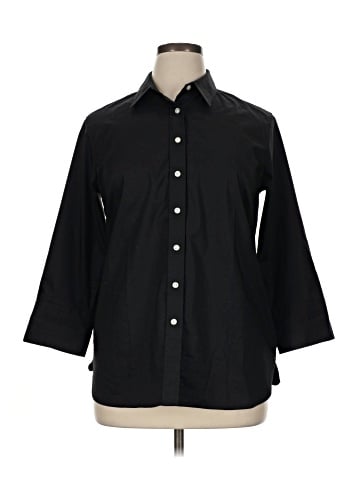 Lands' End 3/4 Sleeve Button-Down Shirt (view 1)
