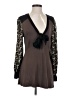 Suzanne Betro Brown Long Sleeve Top Size S - photo 1
