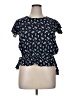 Xhilaration 100% Rayon Black Short Sleeve Blouse Size XL - photo 1