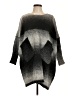 Maglia 100% Acrylic Chevron-herringbone Gray Poncho Size L - photo 1
