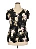 Torrid Black Short Sleeve Blouse Size (2) - photo 1