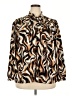 ELOQUII 100% Polyester Animal Print Brown Long Sleeve Blouse Size 18 - photo 1