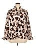 ELOQUII 100% Polyester Animal Print Brown Long Sleeve Blouse Size 18 - photo 1