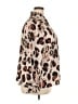 ELOQUII 100% Polyester Animal Print Brown Long Sleeve Blouse Size 18 - photo 4