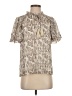 Jodifl 100% Polyester Animal Print Ivory Short Sleeve Blouse Size XS - photo 1