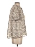 Jodifl 100% Polyester Animal Print Ivory Short Sleeve Blouse Size XS - photo 4