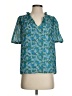 J.Crew 100% Polyester Teal Short Sleeve Blouse Size XXS - photo 1