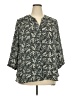 Grace 100% Polyester Floral Black 3/4 Sleeve Blouse Size 2X - photo 1