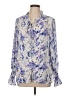 Unbranded Floral Blue Long Sleeve Blouse Size L - photo 1