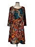 MSK Paisley Brown Casual Dress Size L - photo 1