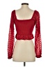 Hollister 100% Polyester Red 3/4 Sleeve Blouse Size S - photo 2