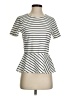 Worthington Stripes Ivory Short Sleeve T-Shirt Size XS - photo 1