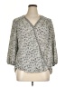 Max Studio 100% Polyester Gray 3/4 Sleeve Blouse Size 1X - photo 1