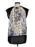 DKNY Jeans 100% Polyester Silver Sleeveless Blouse Size M - photo 2