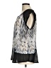 DKNY Jeans 100% Polyester Silver Sleeveless Blouse Size M - photo 5