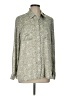 INC International Concepts 100% Polyester Paisley Silver Long Sleeve Blouse Size L - photo 1