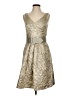 Chetta B Metallic Silver Cocktail Dress Size 4 - photo 1