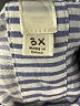 Solitaire 100% Rayon Stripes Blue 3/4 Sleeve Button-Down Shirt Size 3X - photo 8