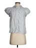 J.Crew 100% Cotton Stripes Gray Short Sleeve Button-Down Shirt Size S - photo 1