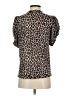 A.L.C. 100% Cotton Animal Print Brown Short Sleeve Top Size S - photo 2