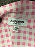 Express Houndstooth Pink Long Sleeve Blouse Size XS - photo 7