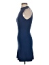 MNG Solid Blue Cocktail Dress Size S - photo 5