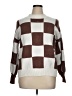 Zesica 100% Viscose Checkered-gingham Brown Pullover Sweater Size XL - photo 1
