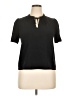 Nine West 100% Polyester Black Short Sleeve Blouse Size L (petite) - photo 1