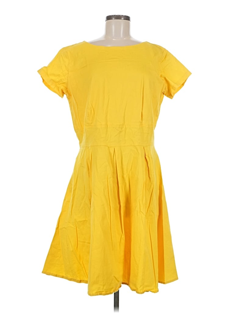 Pre-owned Assorted Brands Casual Dress In Yellow