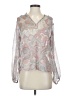 Lovestitch 100% Polyester Paisley Silver Long Sleeve Blouse Size XS - photo 1
