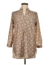 Fun2Fun 100% Polyester Polka Dots Tan 3/4 Sleeve Blouse Size M - photo 1
