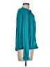 Left Coast by Dolan 100% Polyester Teal Long Sleeve Blouse Size L - photo 4