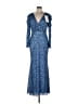 Mac Duggal 100% Polyester Blue Cocktail Dress Size 10 - photo 1